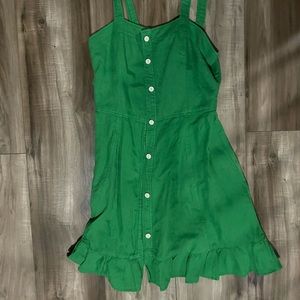 Green short button up dress